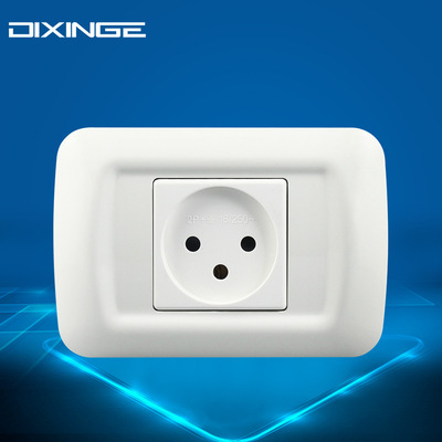 An Israeli power socket of type 118 PC white panel single plug, Israeli 3 three-hole 16A wall socket