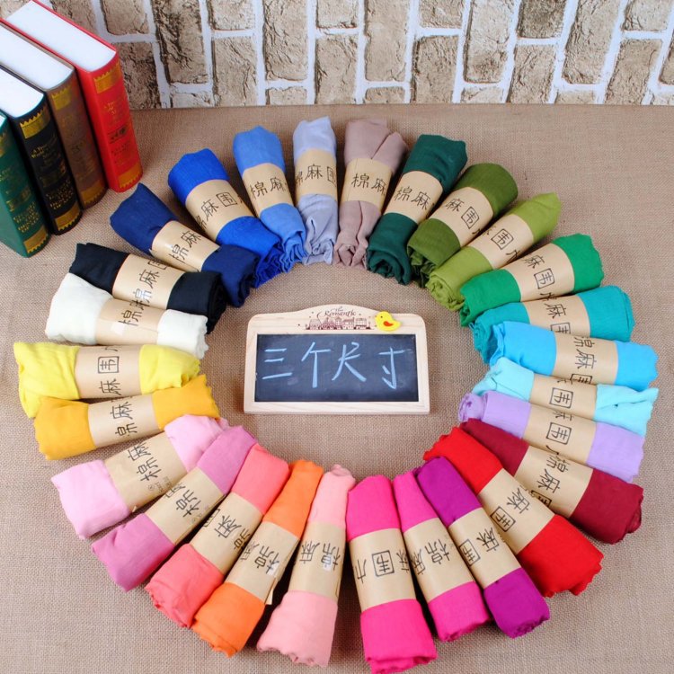 Muslim Cotton And Linen Scarf Warm Wrinkle Change Yiwu Manufacturers Wholesale Monochrome Scarf Support Mixed Batch full figure
