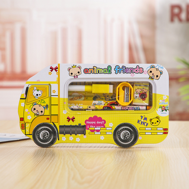 Creative primary school stationery set, children's learning stationery box, cartoon pen case, Children's Day gift and prize Specification image