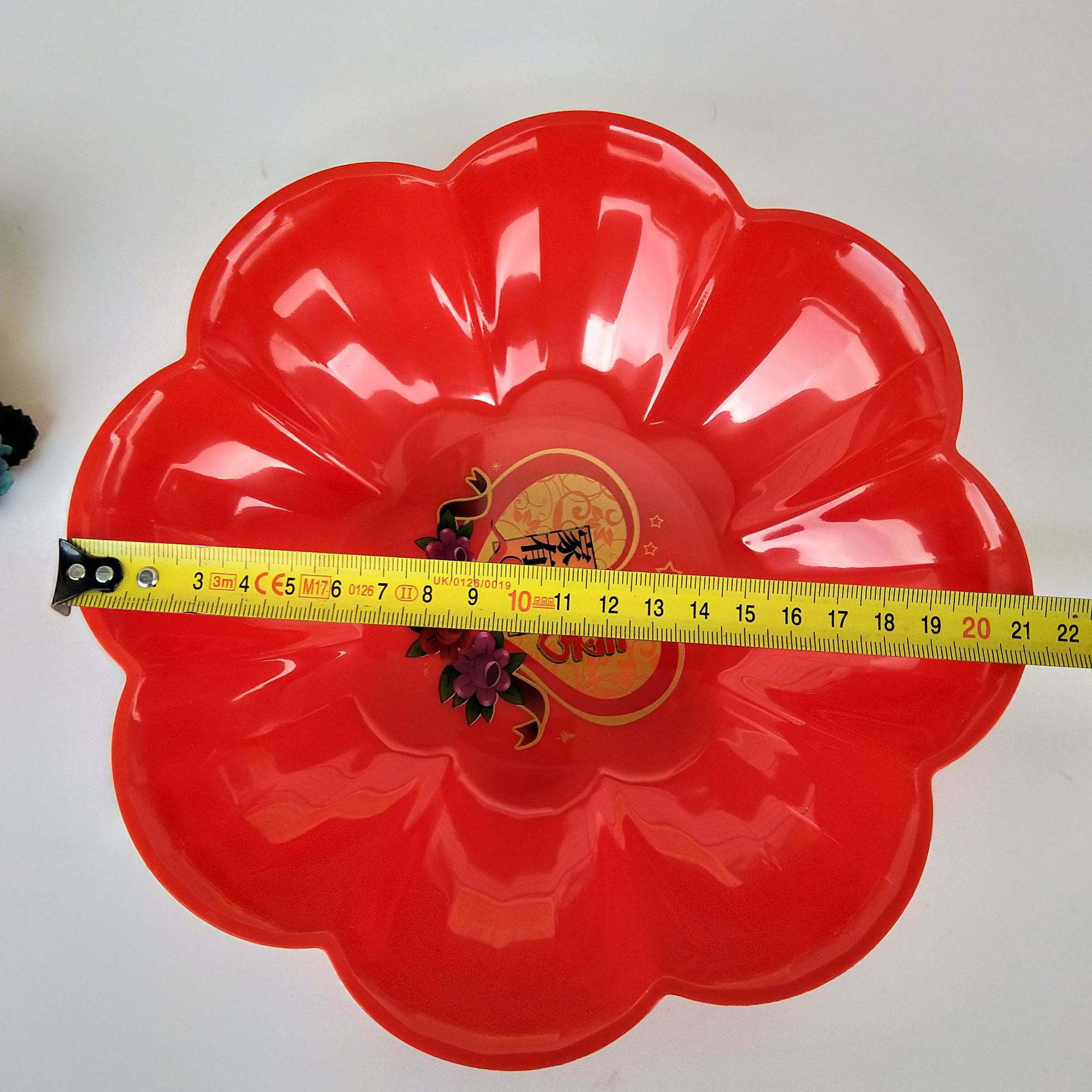 Red candy plate, red snack plate, family celebration plate, red plate, gifts and promotional items Item Picture