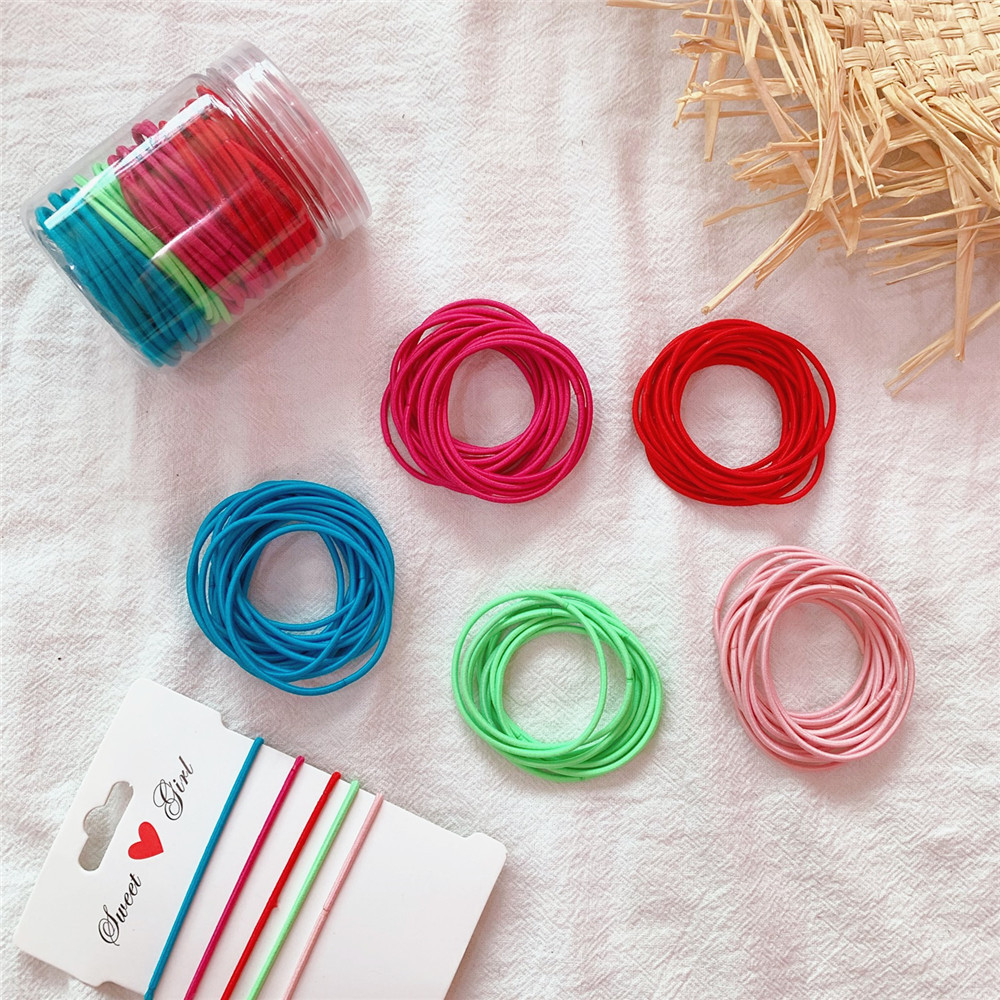 100 Barrels Of Rubber Band Thick And Thin Rubber Band Scrunchie South Korea High Elastic Hair Seamless Headband Accessories details Picture