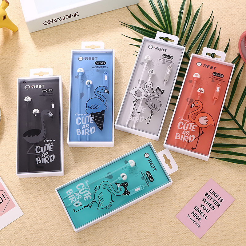 New cute cartoon gift in-ear mobile phone music student headphones, brand new Morandi color series factory wholesale