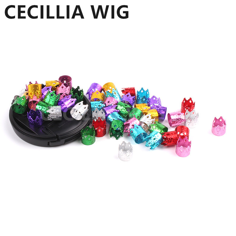 Wig extension ring, yellow crown, braid buckle special accessory ring, black false braid aluminum perforated embossed aluminum ring details Picture