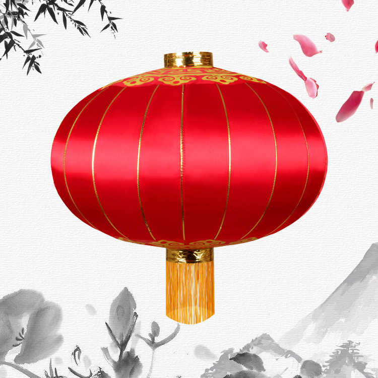 Red Outdoor Lantern Iron Mouth Lantern Festival Decorative Light Flocking Cloth Palace Lamp Festive Iron Mouth Advertising Red Lantern Specification drawing