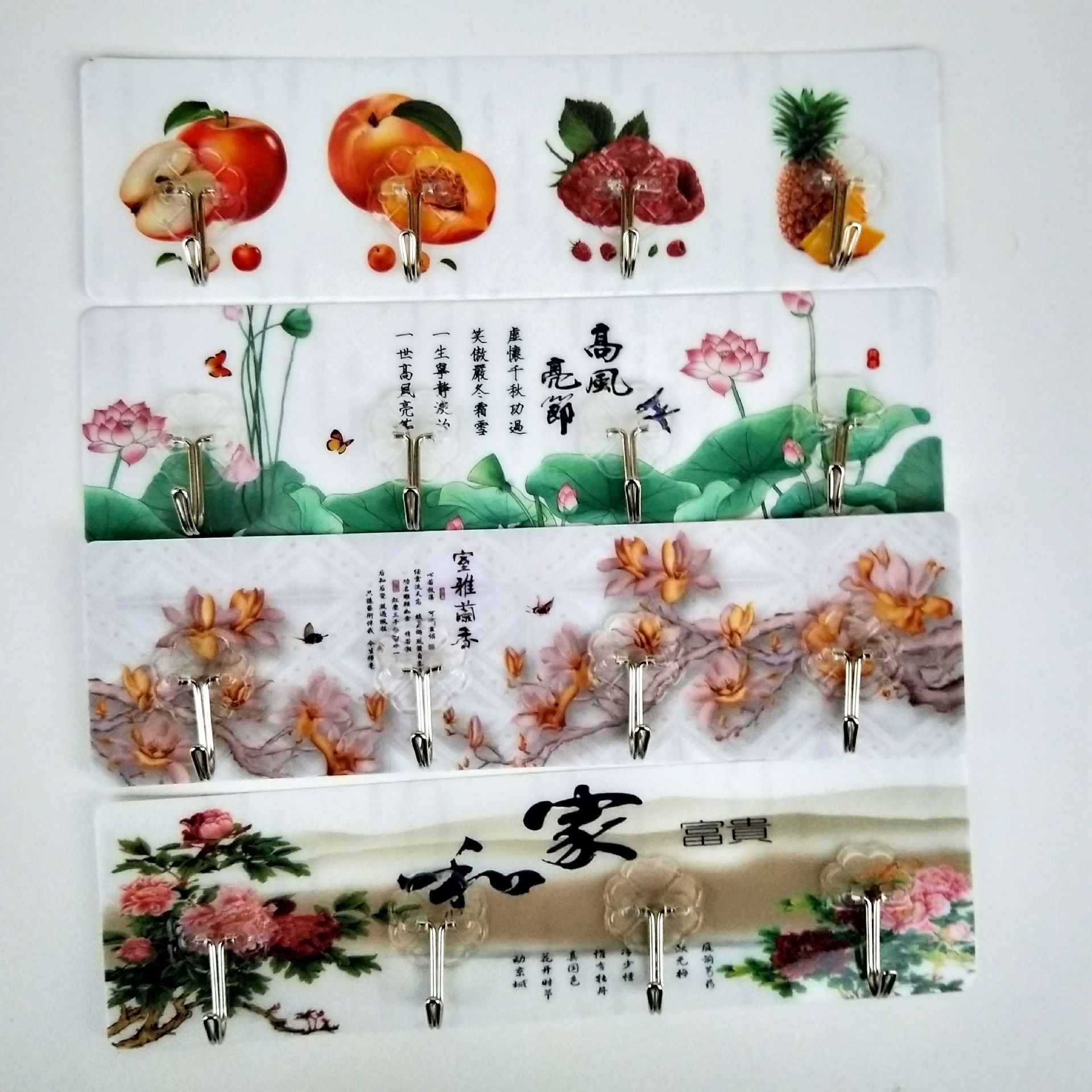 【 Zone 1-1 】904/4 continuous Hook 50/ Pack 450/ box Traceless Adhesive Hook 513 Traceless Hook four-Row Adhesive Hook Hot Sale New Style at street stalls Application Scenario