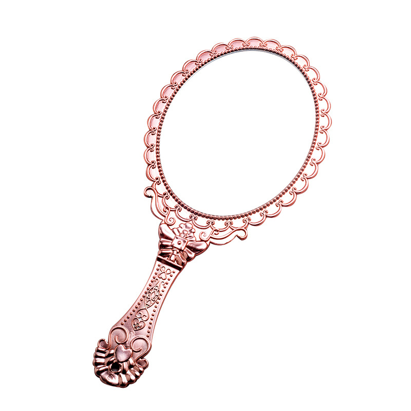Hd Handle Makeup Mirror Korean Retro Pattern Beauty Salon European Portable Mirror Princess Handheld Mirror Specification drawing