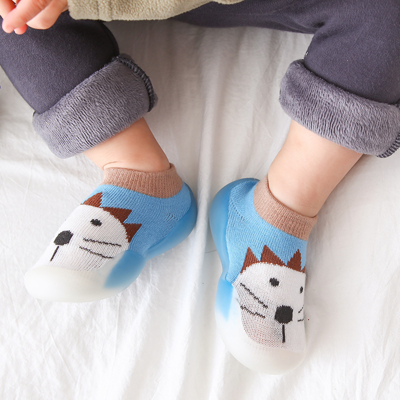 ins Korean version 0-4 years old baby indoor toddler shoes children's socks shoes non-slip soft bottom cartoon pattern manufacturers direct sales Specification drawing