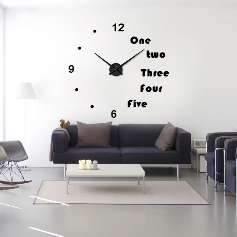 Diy Creative Poldot Wall Clock, Acrylic Mirror Wall Clock, Personalized 3D Home Wall Clock For Living Room, Study And Bedroom
