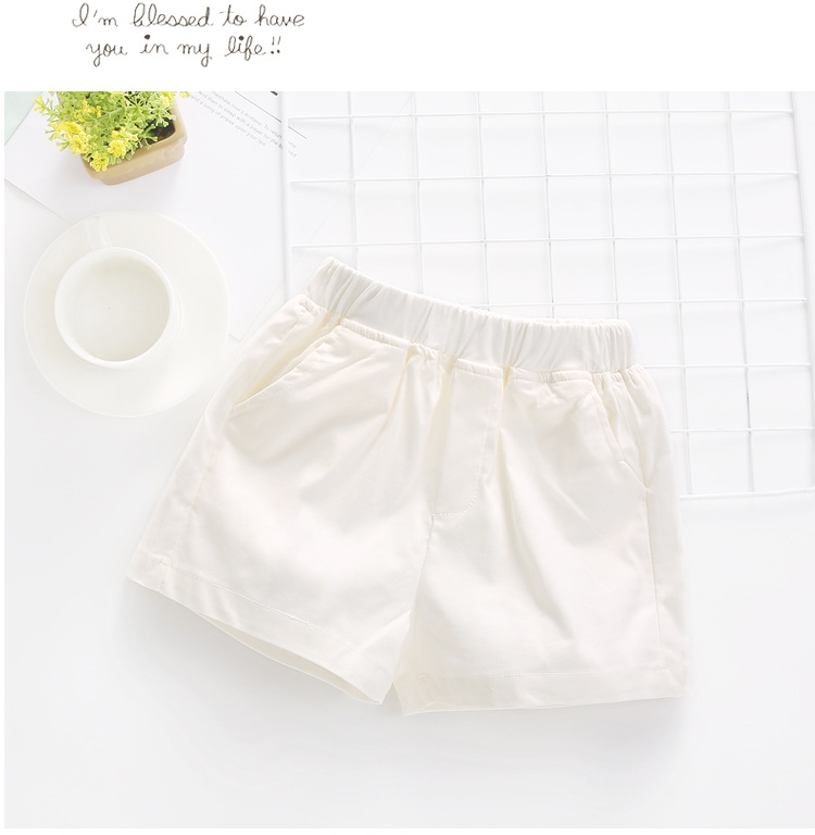 2022夏季新款童装女童短裤韩版休闲弹力热裤纯色时尚裤子一件代发详情图3