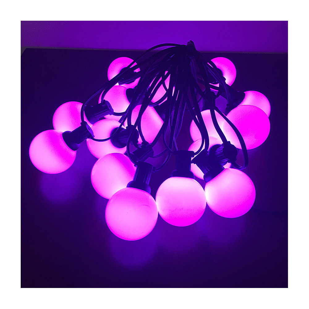 Factory direct sales of led color light strings, outdoor RGB large round ball light strings, wedding and festival light strings, Christmas lights Item Picture