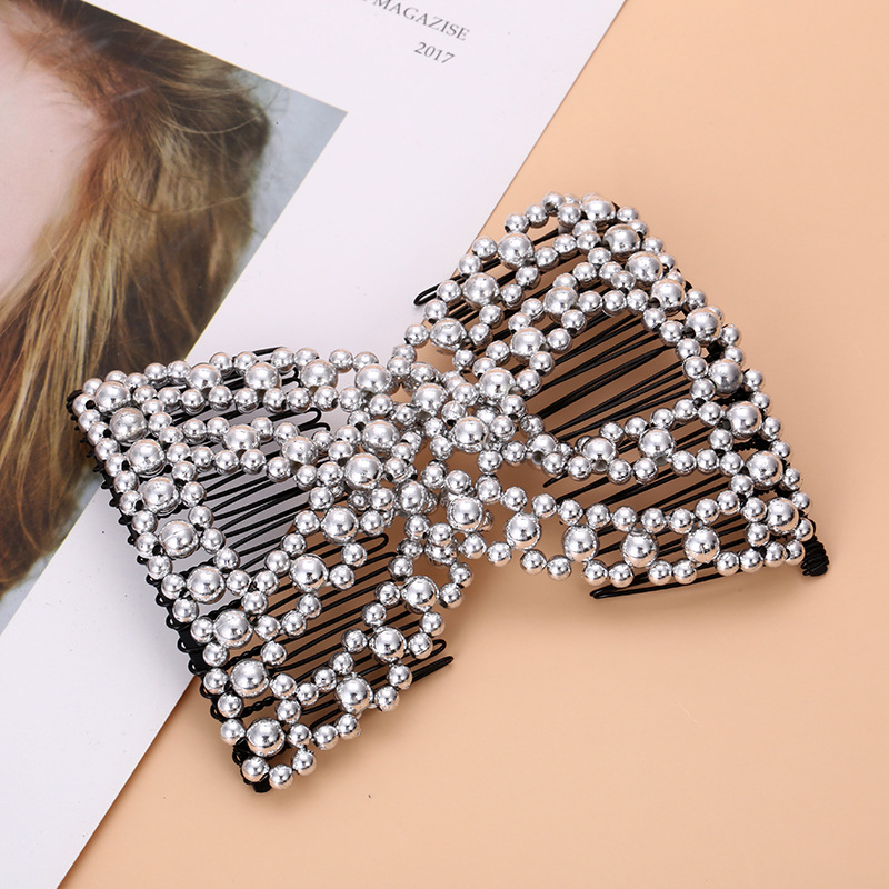 Cross-border new versatile hair comb, European and American women's hair updo, ponytail decoration, Guangdong hair comb, pearl magic insert comb Specification image