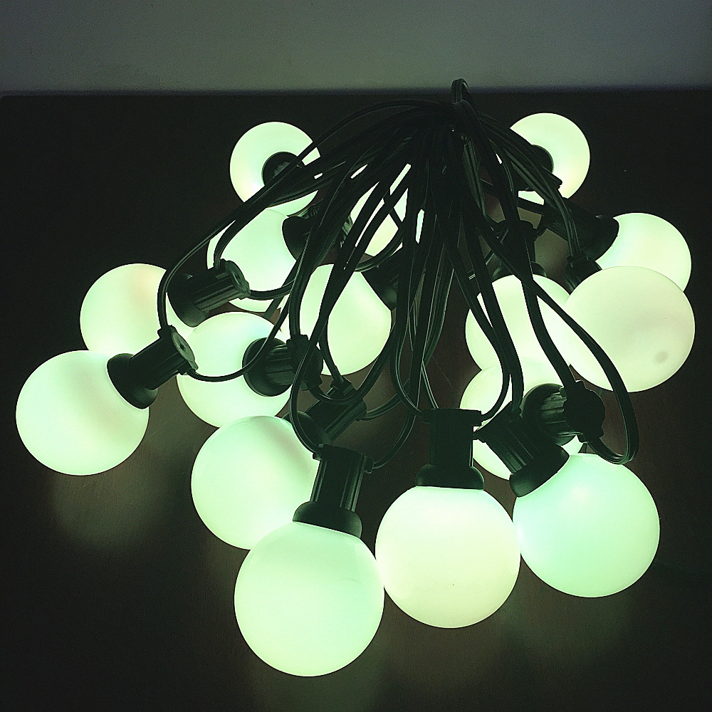 Factory direct sales of led color light strings, outdoor RGB large round ball light strings, wedding and festival light strings, Christmas lights Specification image