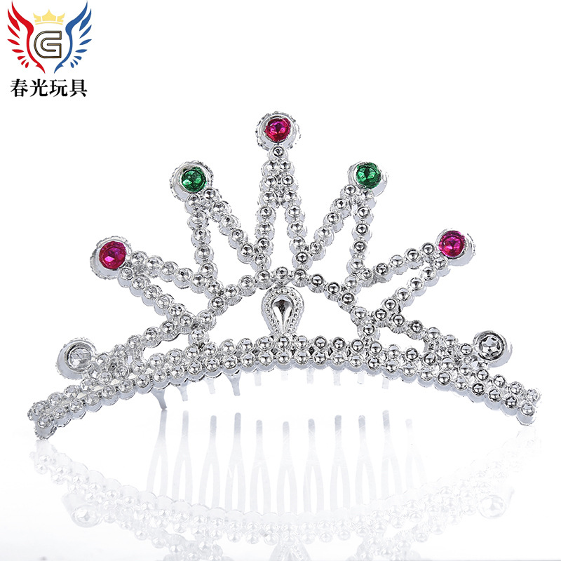 Korean Version Of Fashion Children's Sweet Crown Hair Clip Cute Princess Baby Diamond Hair Comb Manufacturers Wholesale Custom Item Picture