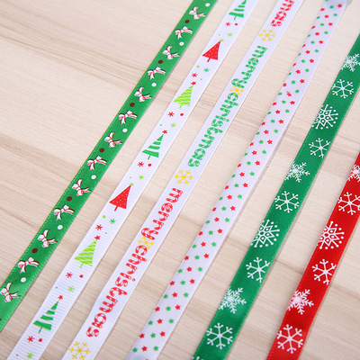 圣诞礼品可用装饰织带可定制多款式丝带涤纶礼品包装DIY丝带批发详情图2