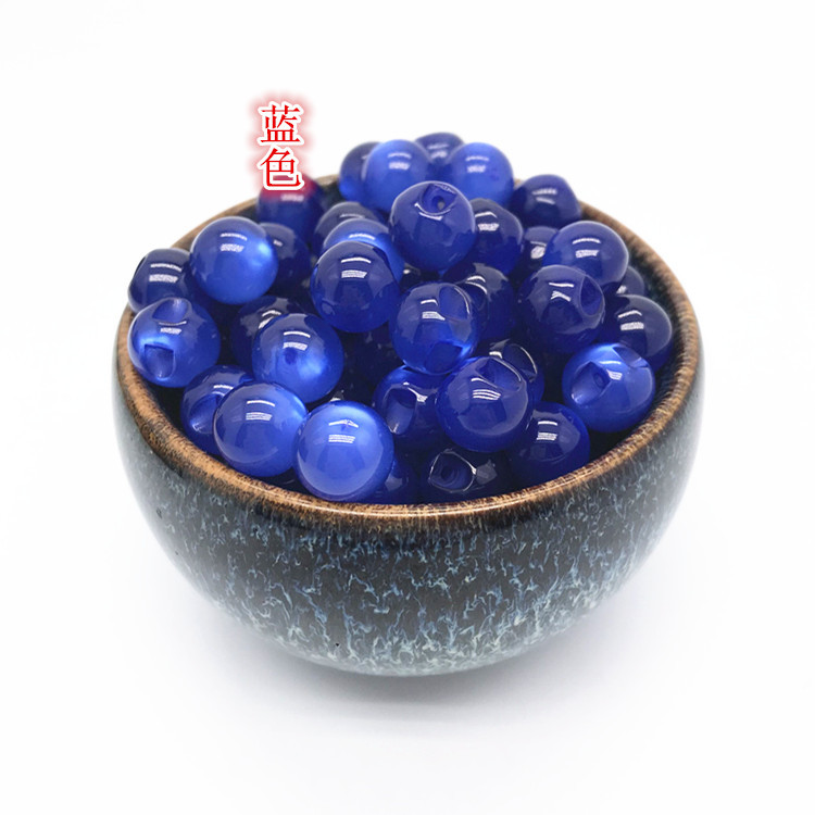 Chinese-style buttoned cheongsam, Tang suit, Hanfu, retro pearlescent buttonhead, off-hole resin imitation jade, loose bead round bead buttons Item Picture