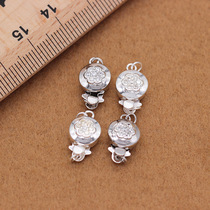 S925 Silver belt diamond plum button round pearl necklace button DIY bracelet button connection buttonhead
