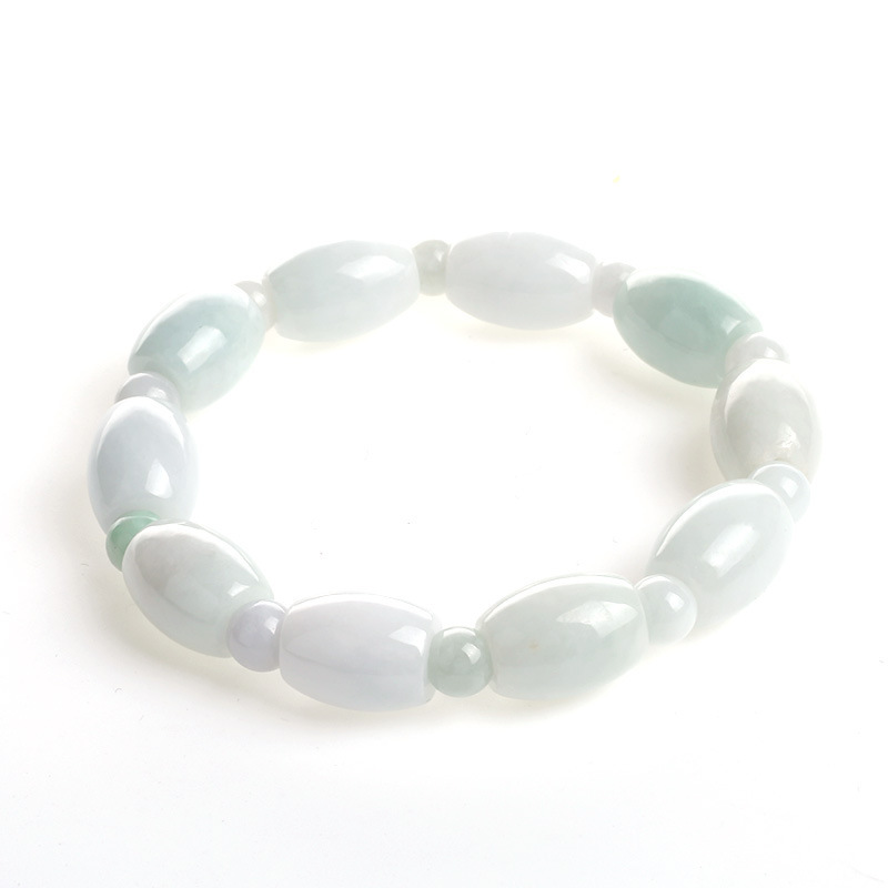 Natural jade bracelet, jade rice bead bracelet, fashionable couple design for men and women Item Picture