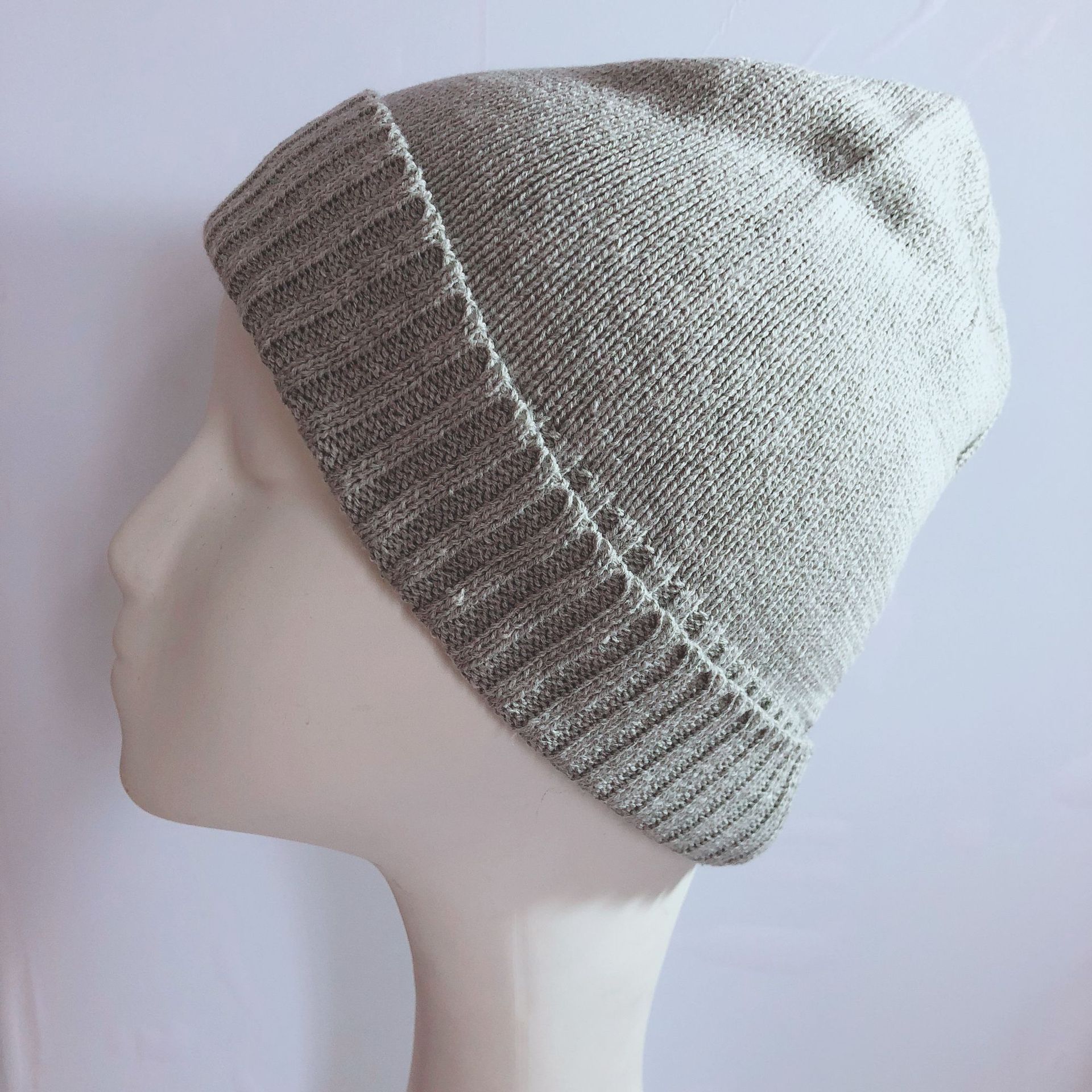 棉晴冬季简约针织帽秋冬翻边帽子定/制颜色logo冬季保暖帽子