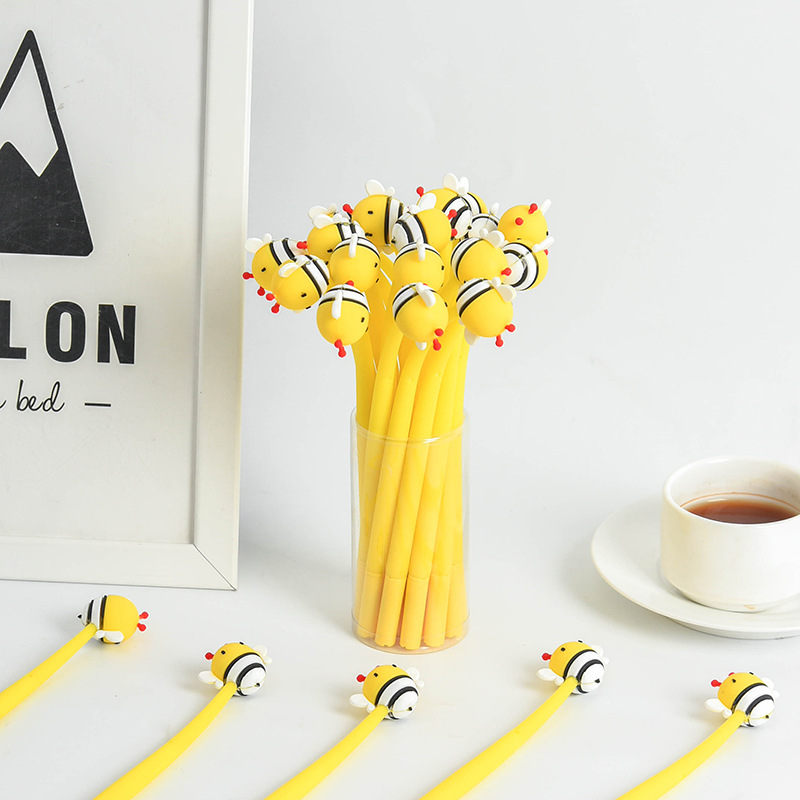Zhongfan ZF2065 Bee Gel Pen, Creative curved Silicone animal-shaped pen, customized from a student stationery manufacturer details Picture