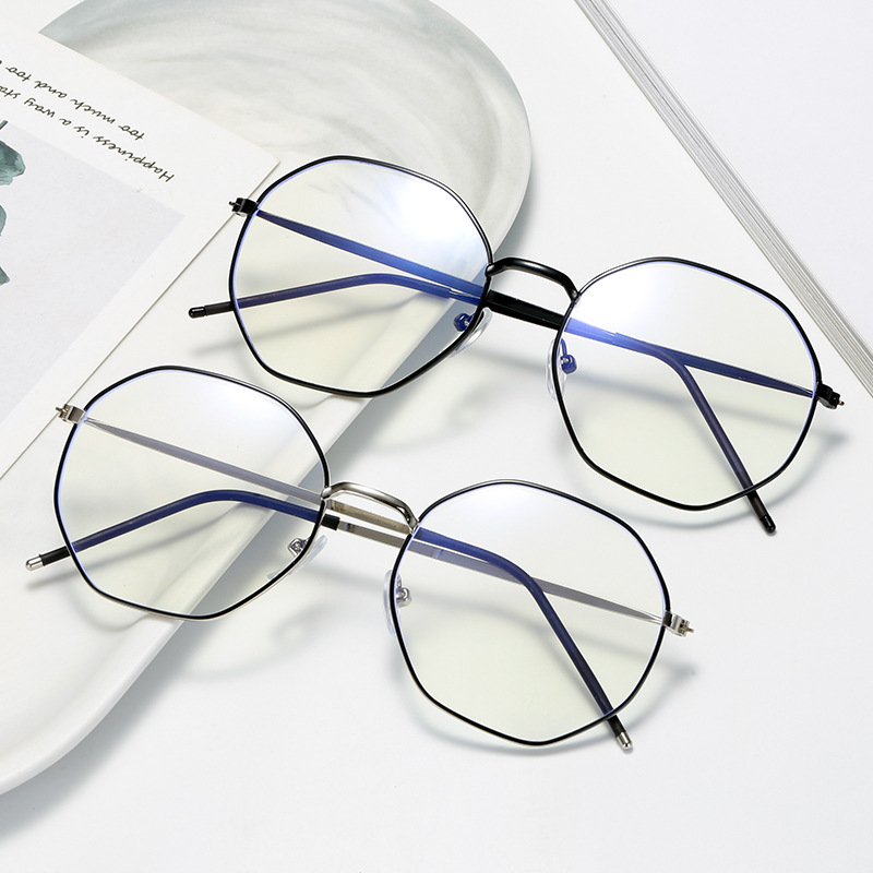 防蓝光平光镜可配近视多边形眼镜框男女防蓝光护目镜学生详情图2