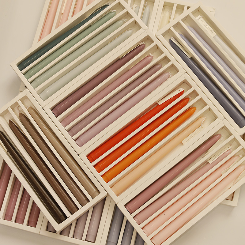 Nordic Morandi Long Pole Aromatherapy Candle Sweet Wedding Accompaniment Banquet Candlelight Dinner Long Pole Wax With Gradient Color (Price Negotiable) details Picture