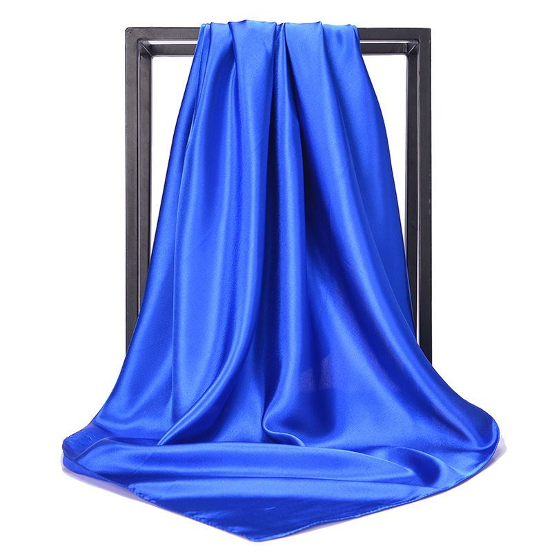 Monochrome National Wind Scarf Solid Color Large Square Scarf 90Cm Braided Performance Scarf Travel Sunscreen Gauze Scarf Item Picture