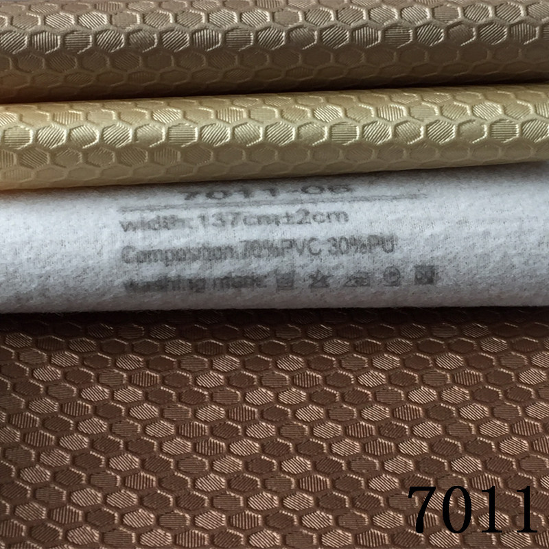 厂家直销PVC蜂窝纹人造革 软装硬包皮革 移门背景墙装饰包装皮料详情图2
