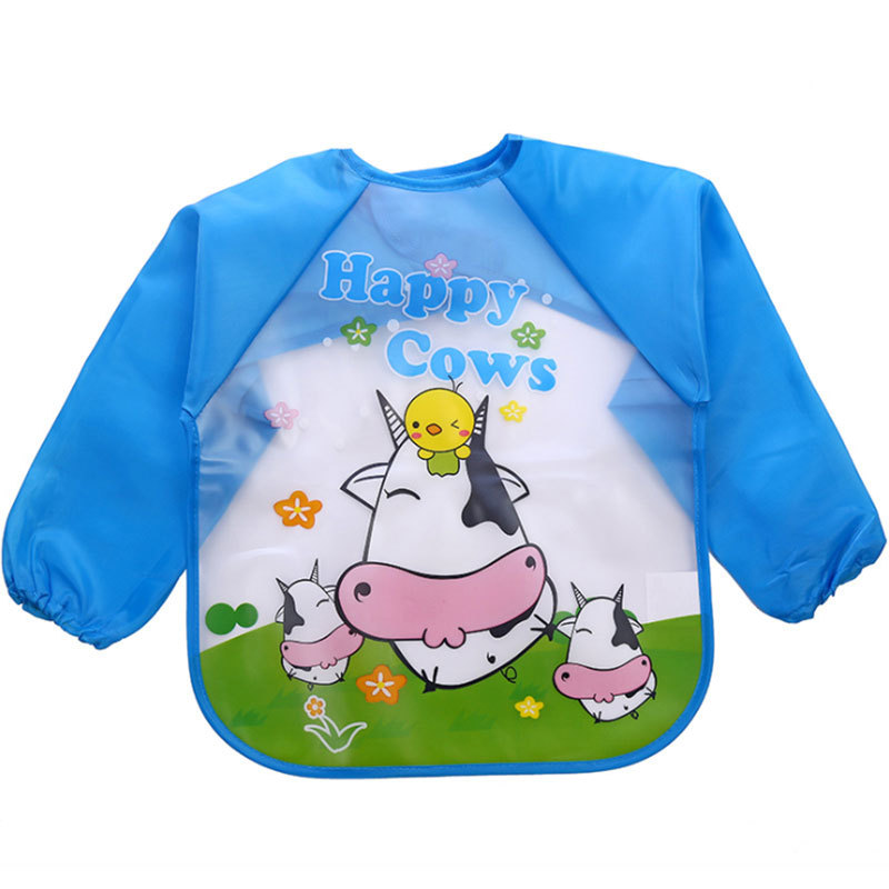 EVA children's coverings, long-sleeved waterproof baby feeding bibs for export, wholesale of Amazon drawing clothes Item Picture