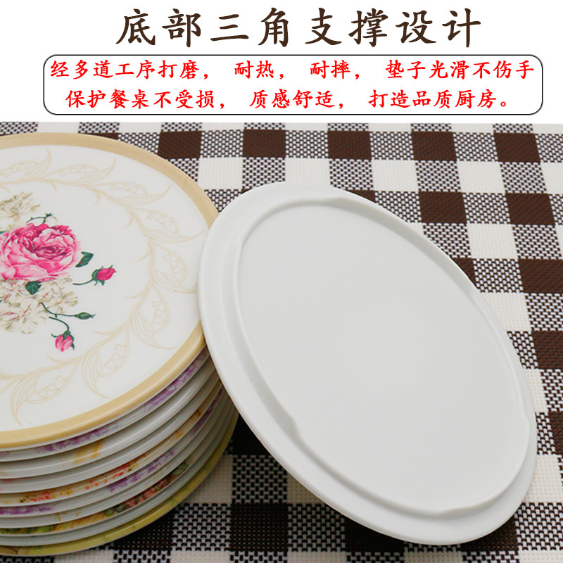 European Melamine Large Round Insulated Mat Table Mat Kitchen Household Casserole Insulated Pot Mat Dish Bowl Mat Specification drawing