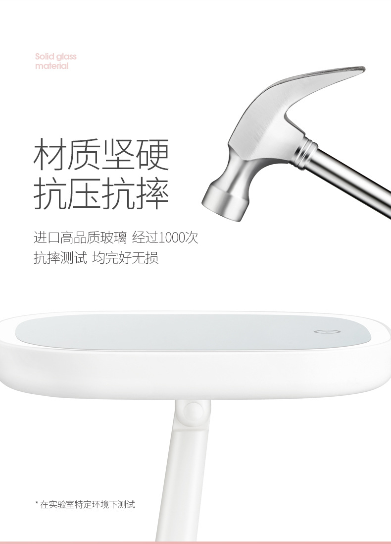 Makeup Mirror Table Type Led With Light Dormitory Desktop Vanity Mirror Female Network Celebrity Portable Touch Up Beauty Makeup Small Mirror Application Scenario