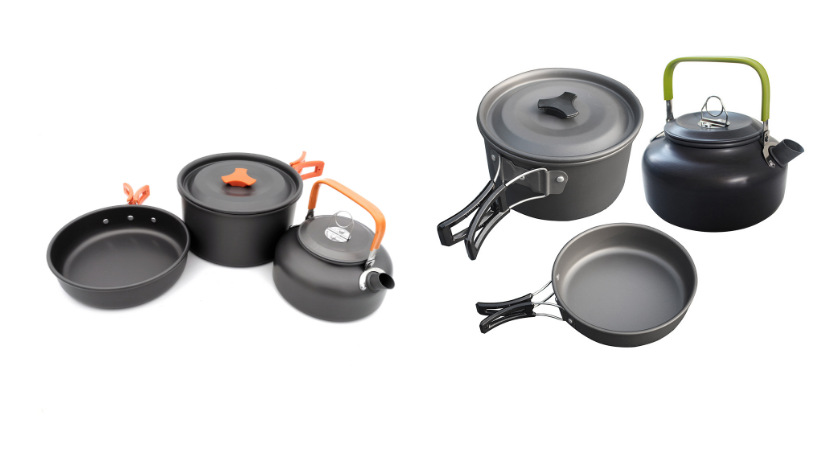 Ds308 Fashion Outdoor Camping Teapot Set Pot Combination Aluminum Oxide Outdoor Camping Stove Teapot Set Pot details Picture
