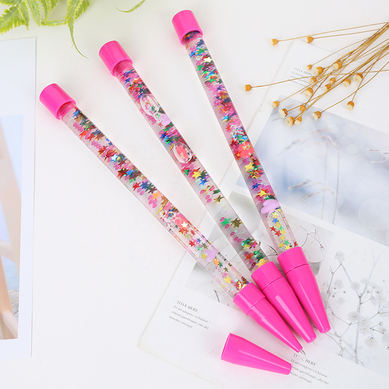 韩国创意网红仙女棒中性笔超长学生少女小清新魔法炫彩流沙笔28cm
