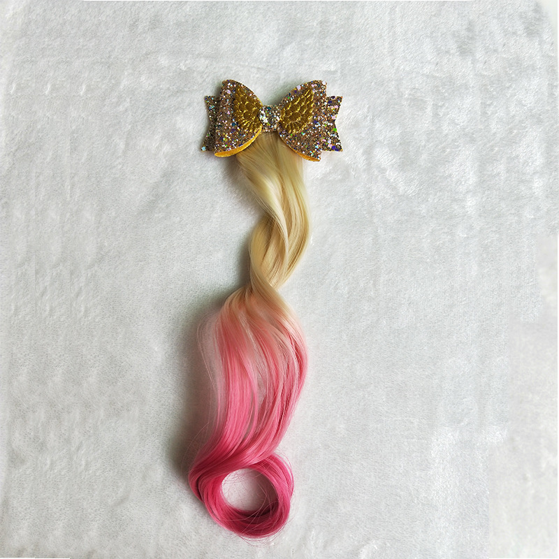 Children's wig cross-border e-commerce popular children's wig piece gradient bow unicorn princess wings hairpin Application Scenario