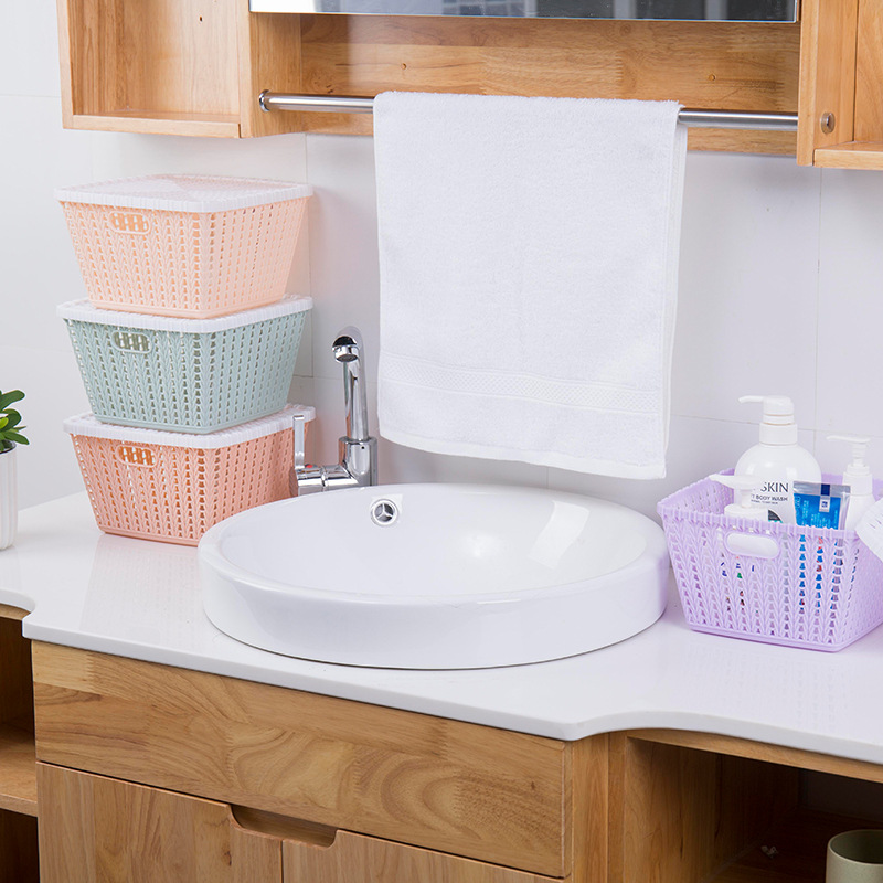Imitation Rattan Storage Basket With Cover Storage Basket Creative Storage Basket Drain Hollow Basket Pp Material Finishing Frame Specification drawing