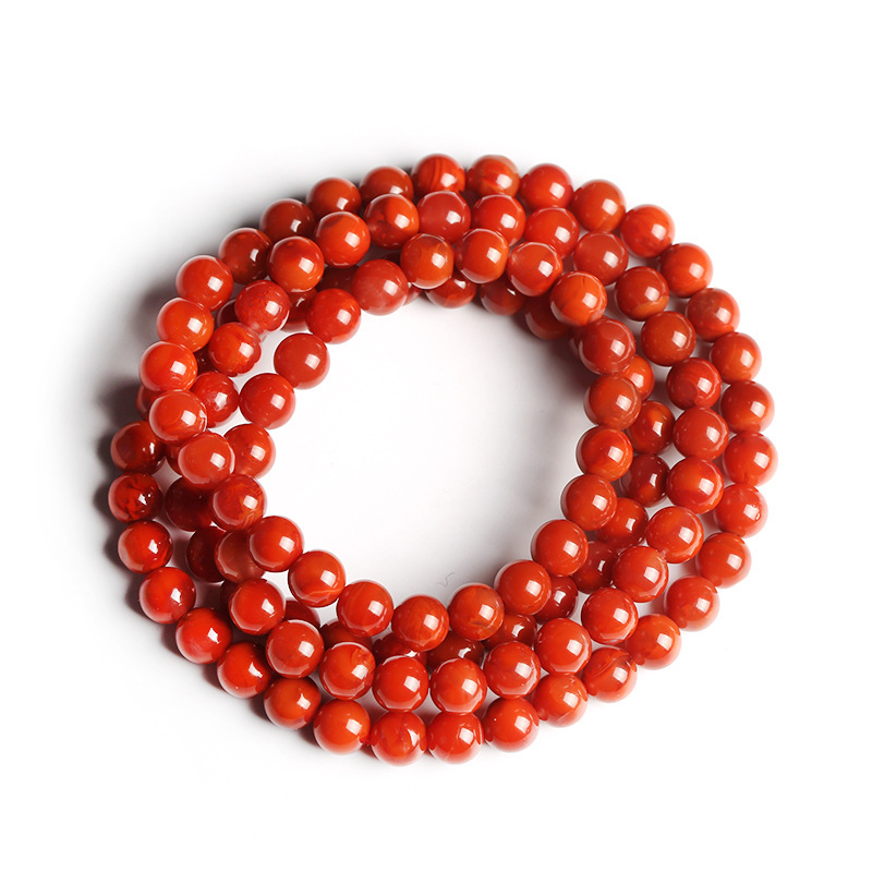 天然南红玛瑙/川料火焰红南红白底实物图