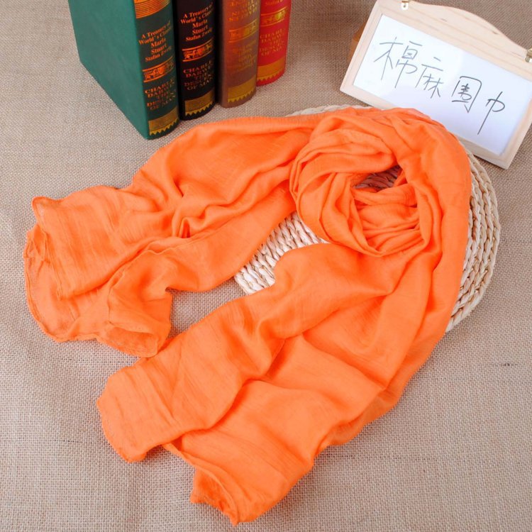 Muslim Cotton And Linen Scarf Warm Wrinkle Change Yiwu Manufacturers Wholesale Monochrome Scarf Support Mixed Batch Application Scenario