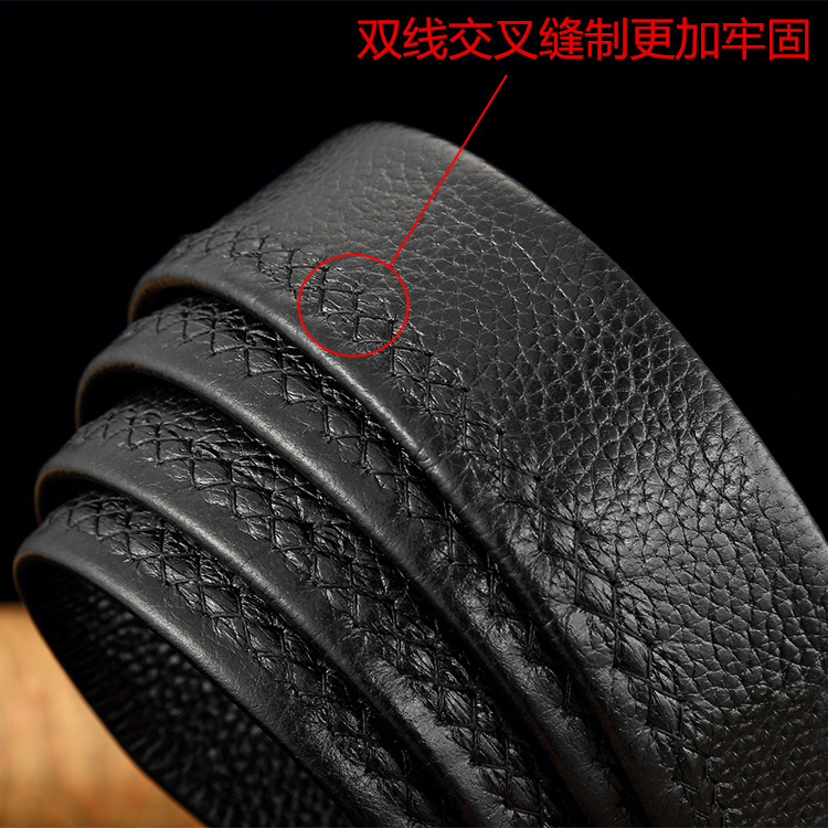 Leather Belt Manufacturers Direct Sales Of Men's Leather Belt Leather Layer Automatic Buckle Business Belt Gifts Wholesale Specification drawing