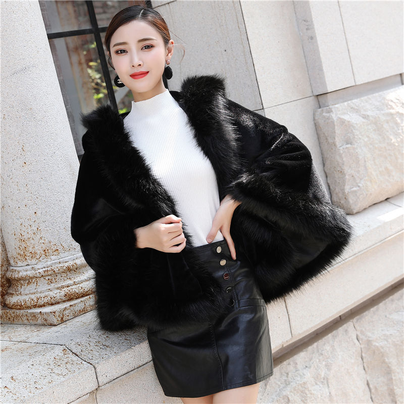 Fur shawl for women 2022 new style winter rabbit fur bride imitation fox fur mink fur coat Korean-style cape Application Scenario