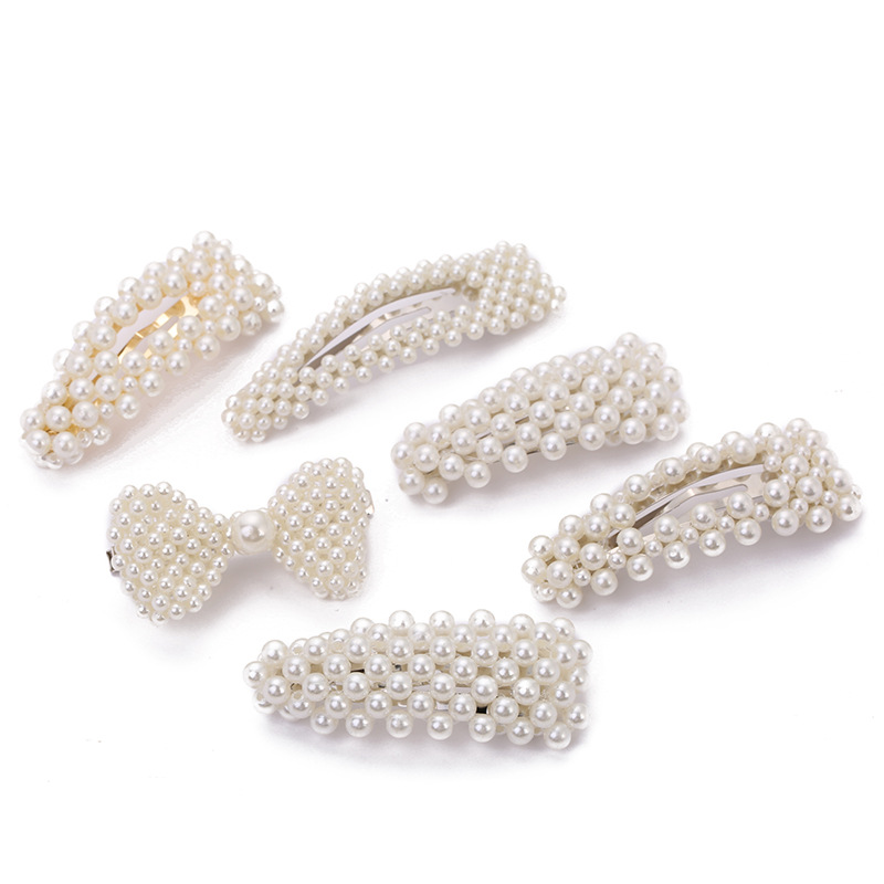 2022 New pearl hairpin Korean-style headwear, one-piece clip women's hair accessory, ins popular BB clip accessory custom wholesale Item Picture