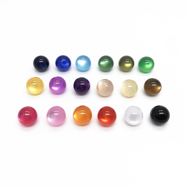 Chinese-style buttoned cheongsam, Tang suit, Hanfu, retro pearlescent buttonhead, off-hole resin imitation jade, loose bead round bead buttons details Picture