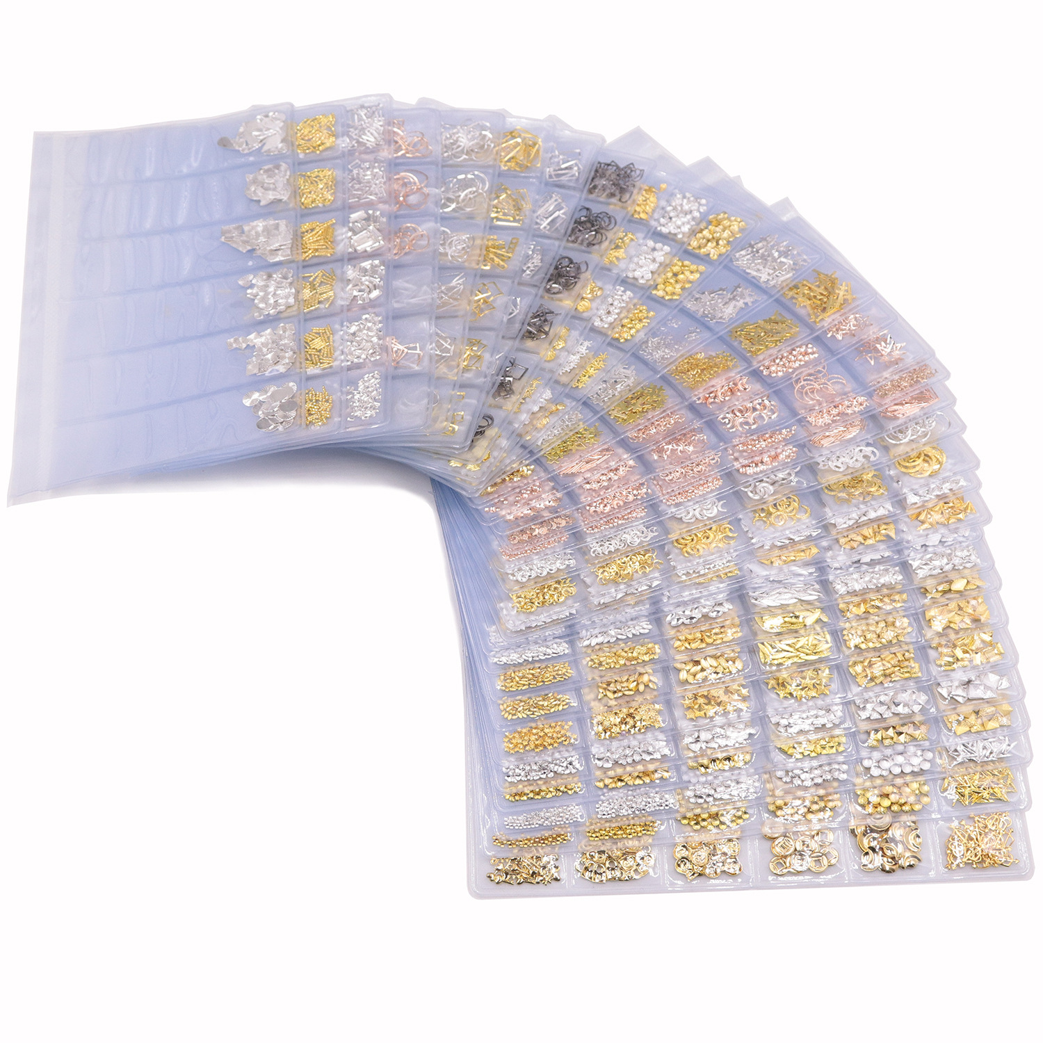 6 compartment Separate Star-Moon Mixed Nail Accessories Mixed rivet Metal rivet Hollow patch diy nail decoration Item Picture