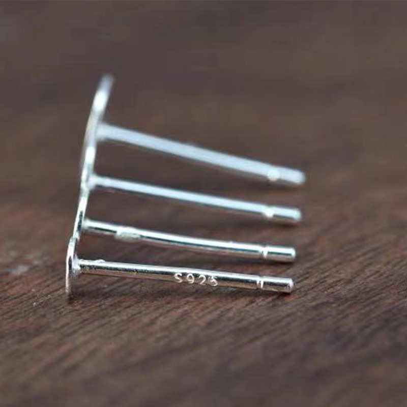 925 Silver needle flat-bottomed stud earrings, flat-head stud earrings inlaid with pearl, amber and turquoise flat form-fitting earrings diy accessories Application Scenario