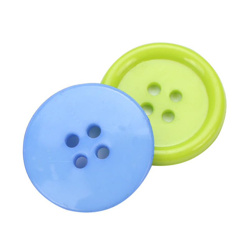 Work clothes, children's clothing, uniforms, buttons, colorful plastic four-eye fine-edge buttons, children's diy buttons, button paintings Item Picture