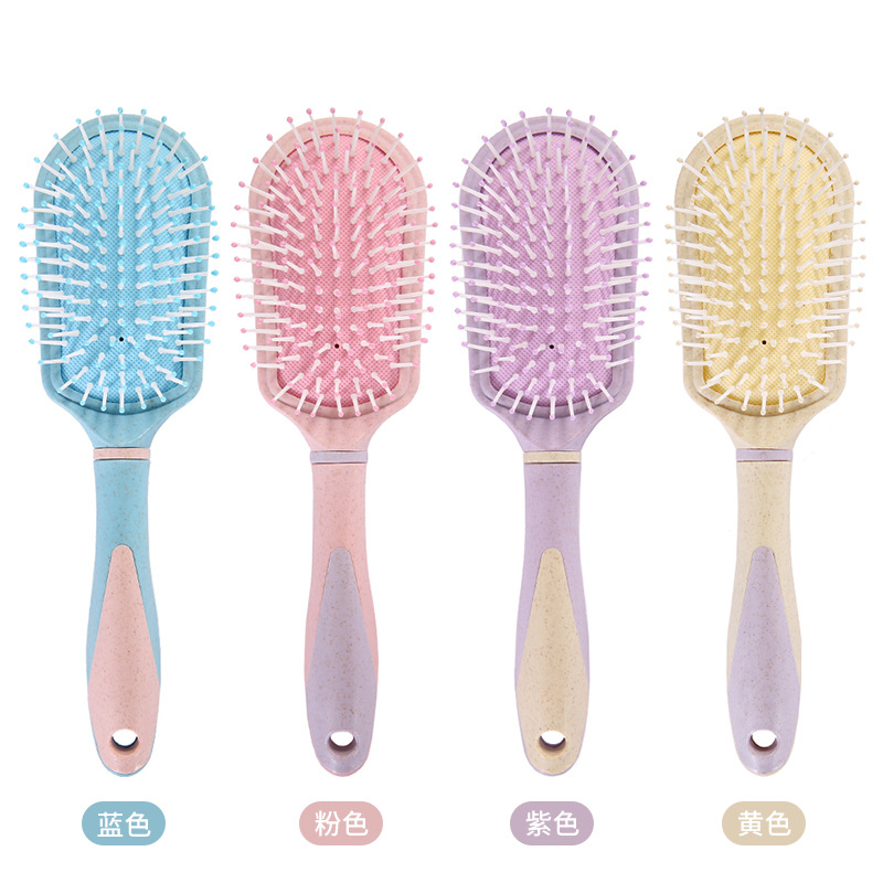 Candy color cute air cushion comb wheat straw massage balloon comb girl pink fluffy curly hair comb