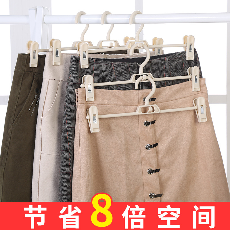 可旋转伸缩塑料裤架 多功能成人裤夹北欧色家用无痕裤架厂家直销产品图