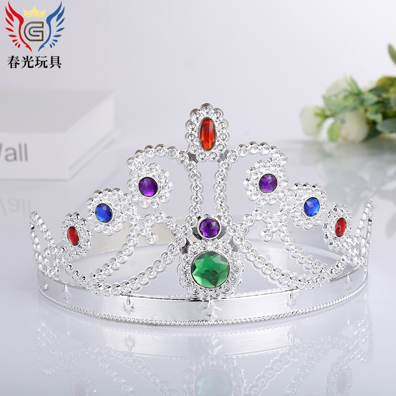 Halloween Princess Crown Birthday Party Girl Birthday Crown Performance Props Plastic Crown Wholesale details Picture