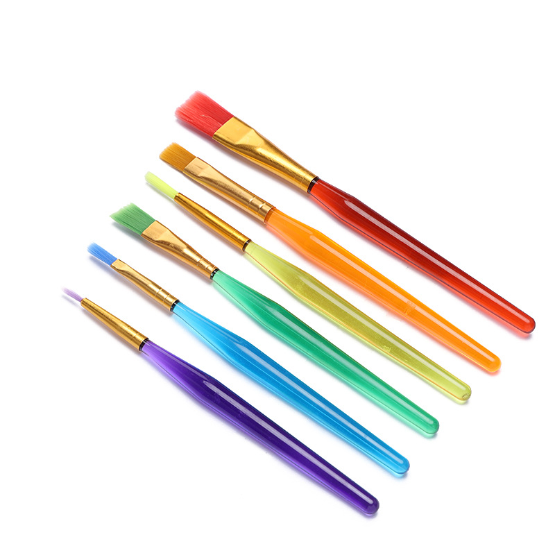 Factory direct supply 6-piece set of color brush set, children's DIY oil brush, watercolor brush and gouache brush set Application Scenario