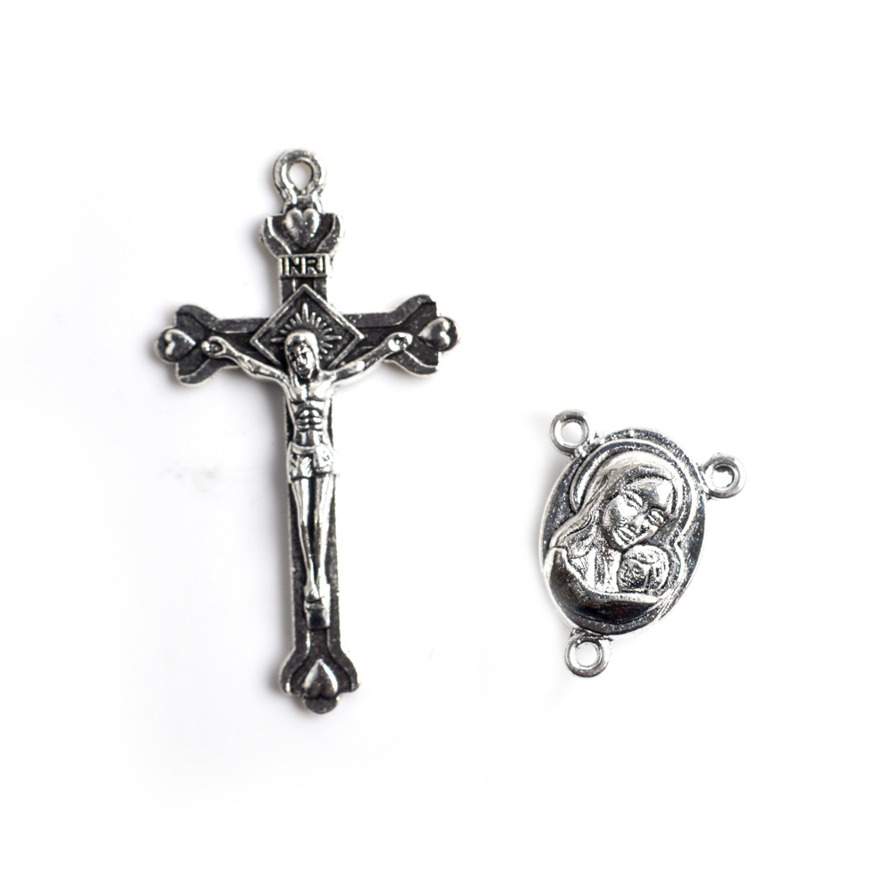 European And American Foreign Trade Hot-Selling Jewelry Alloy Pendant Triangle Connector Jerusalem Holy Earth Tripronged Cross