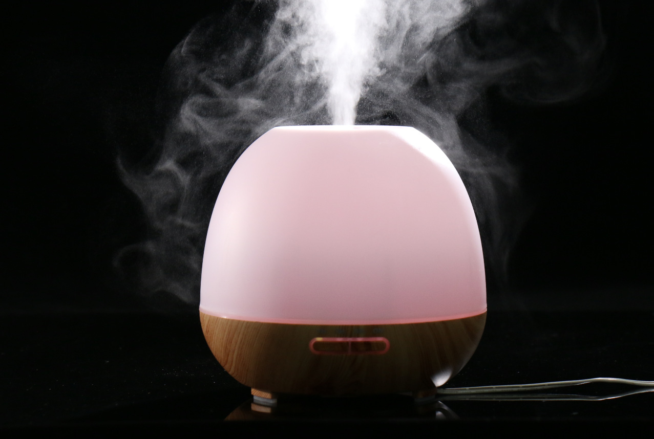Non-Printing Seven Color Light Negative Ion Silent Essential Oil Ultrasonic Aromatreatment Machine Wood Grain Small Night Light Table Lamp Desktop Humidifier Specification drawing