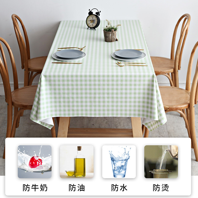 Small Grid Network Red Table Decorative Cloth Cloth Tablecloth Waterproof, Oil-Proof, Ironing, Non-Washing Tea Table Cloth Pvc Specification drawing